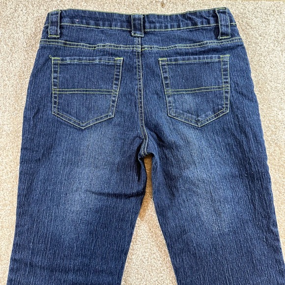 Zoey Beth Y2K Jeans Dark Wash Cuffed Hem Rhinestone Pockets Size 9/10 - Picture 11 of 11